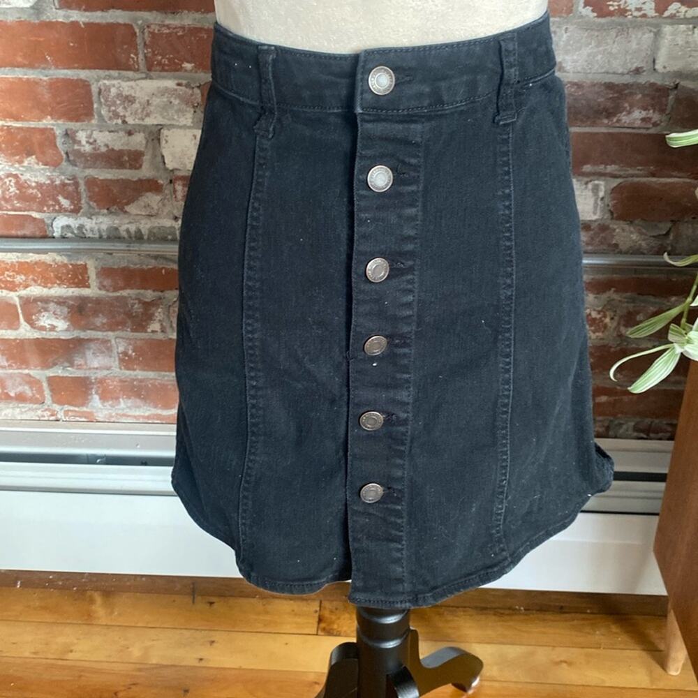 Mossimo Black Button Front Short Skirt Size 2